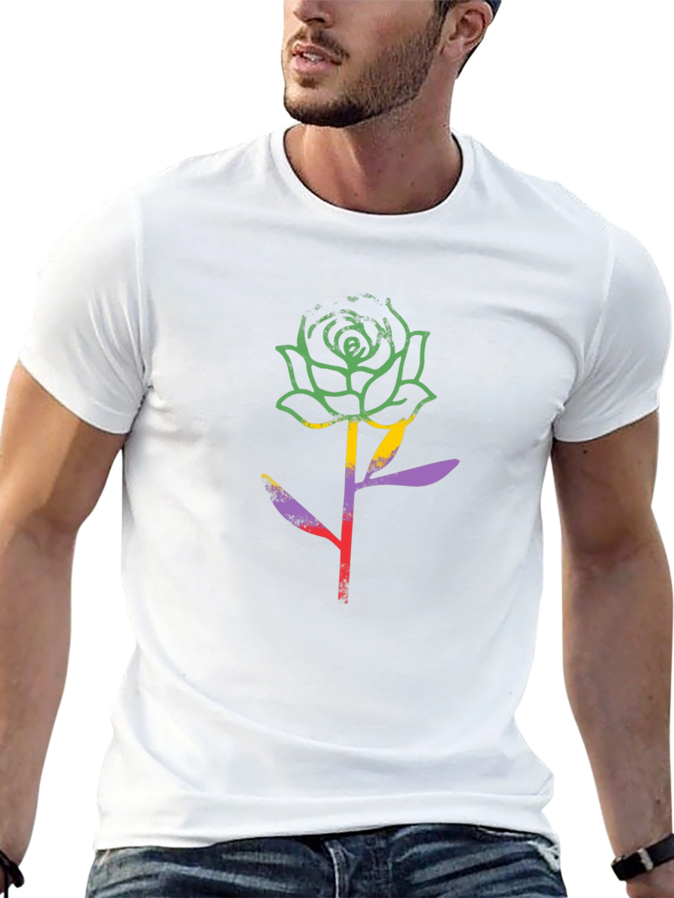 Rose Graphic Black T-Shirt