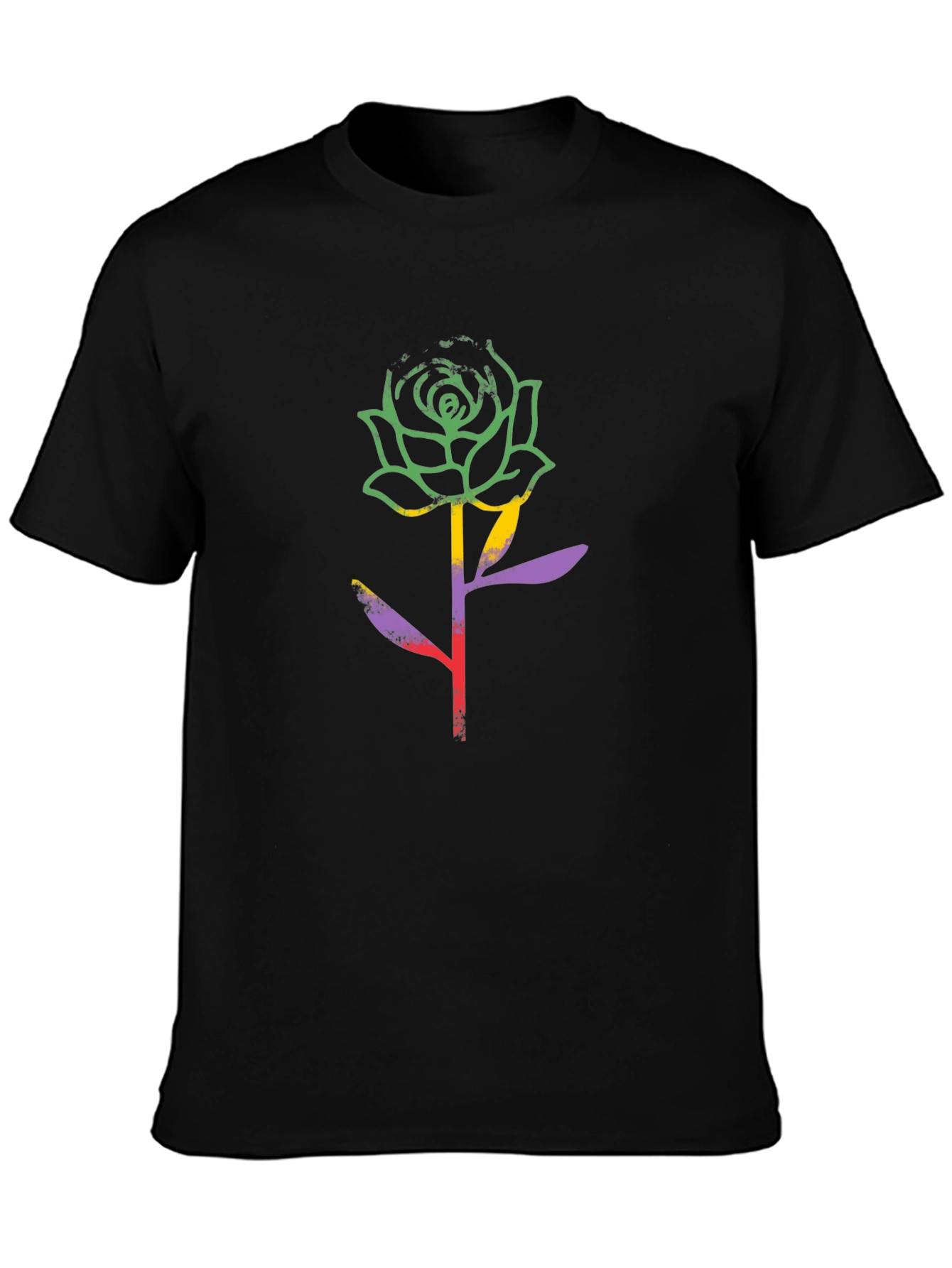 Rose Graphic Black T-Shirt