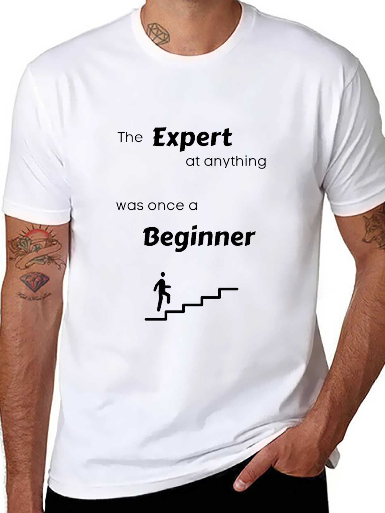 Expert Beginner Motivational Black T-Shirt