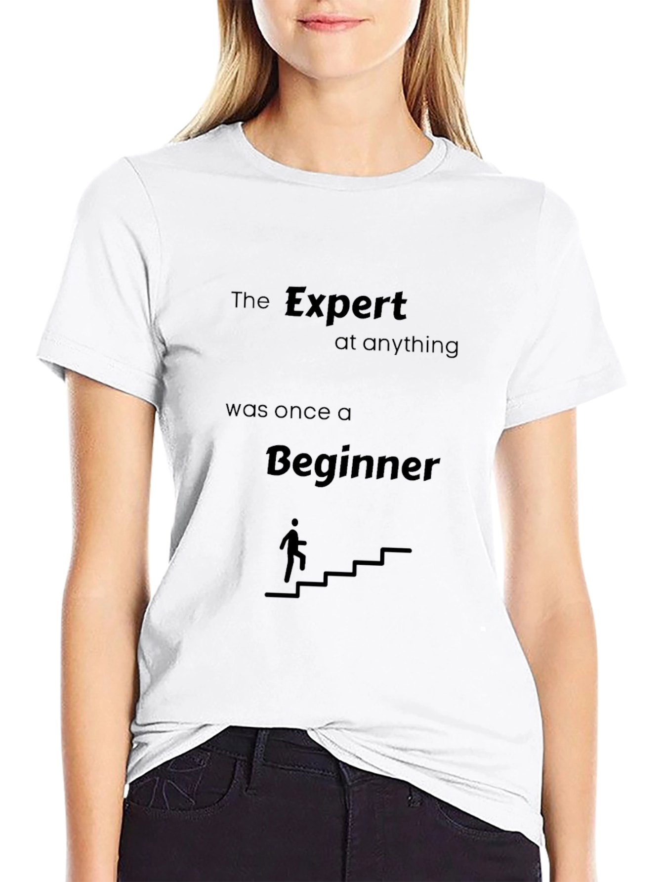 Expert Beginner Motivational Black T-Shirt