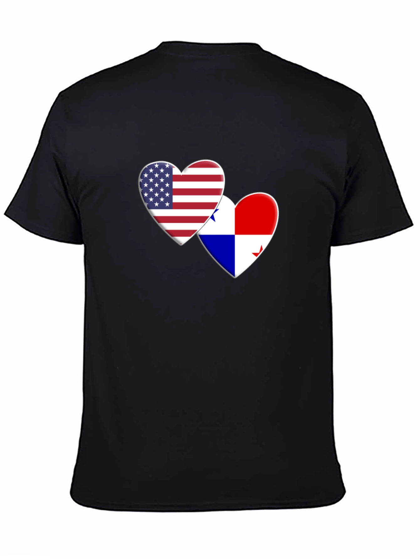 USA & Panama Flags Heart Graphic Tee