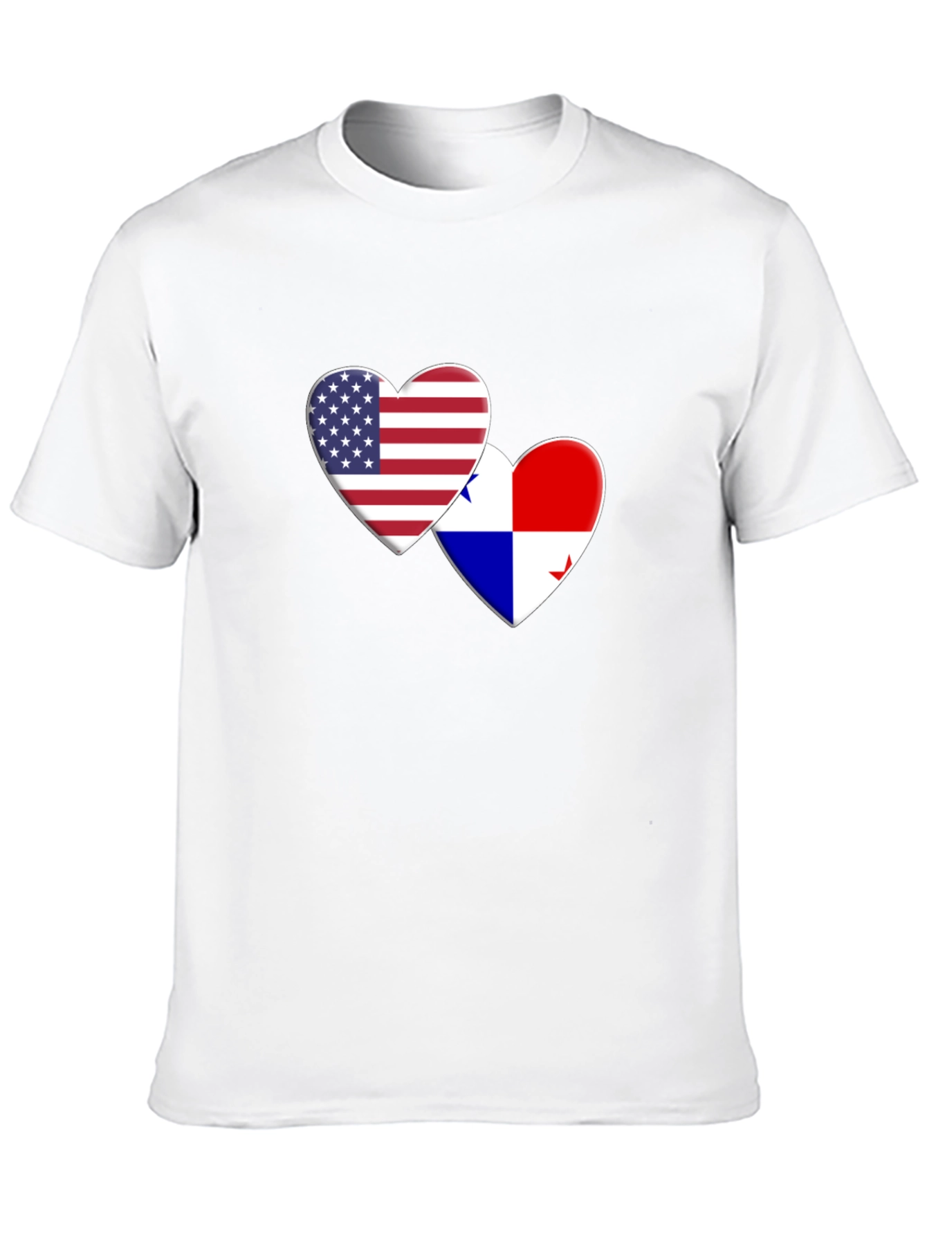 USA & Panama Flags Heart Graphic Tee