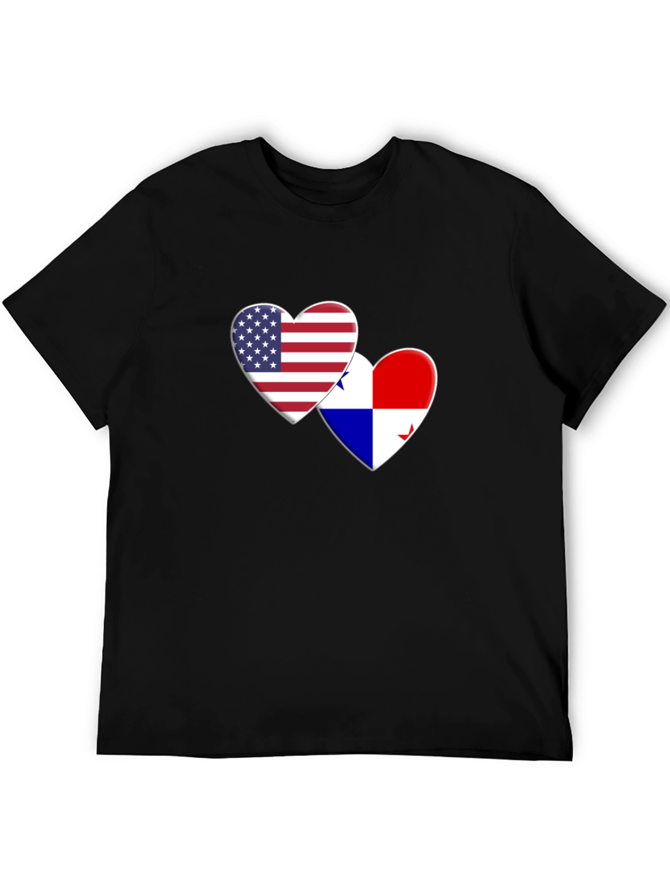 USA & Panama Flags Heart Graphic Tee