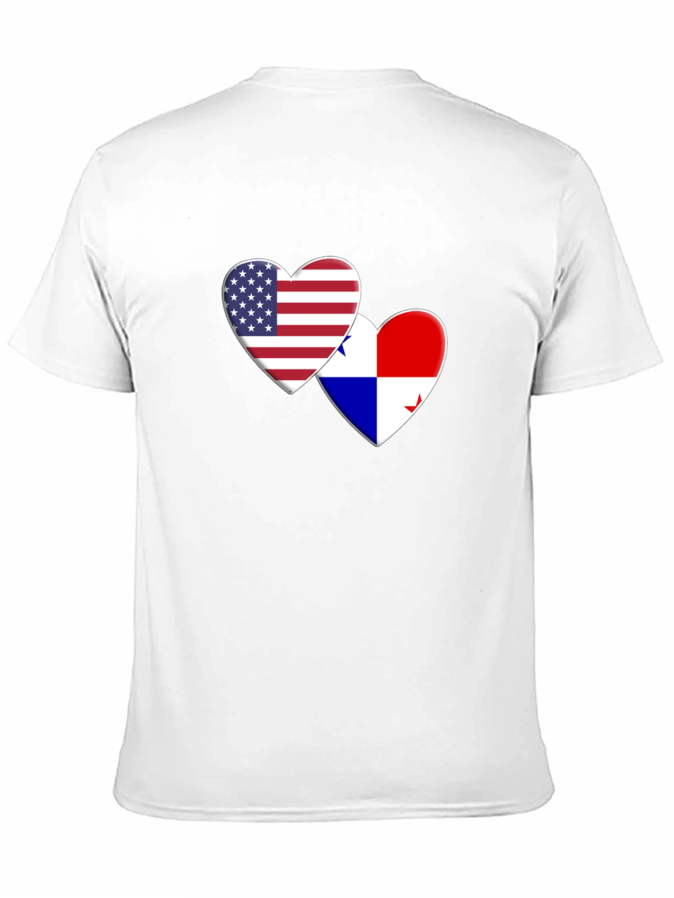 USA & Panama Flags Heart Graphic Tee