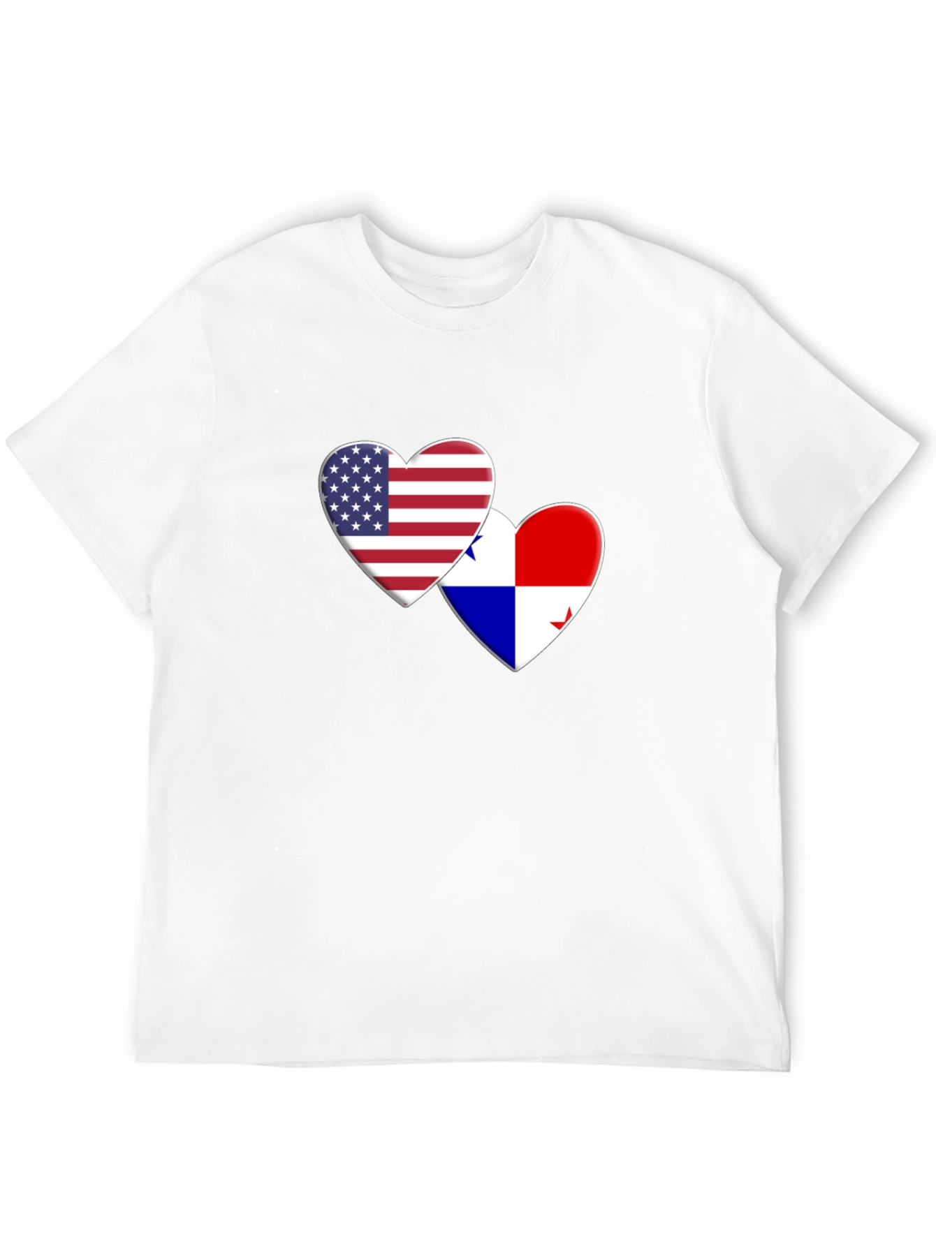 USA & Panama Flags Heart Graphic Tee