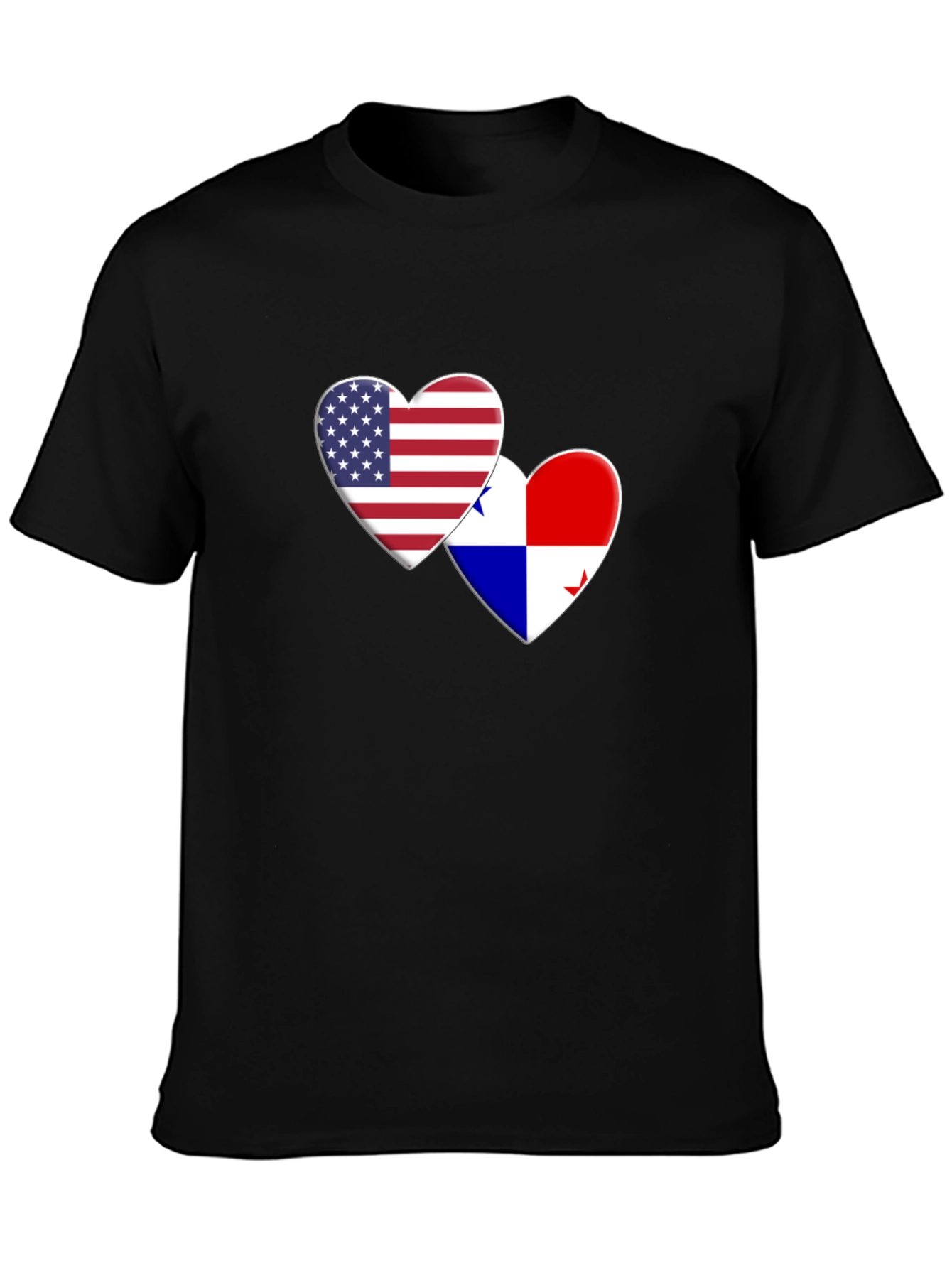 USA & Panama Flags Heart Graphic Tee