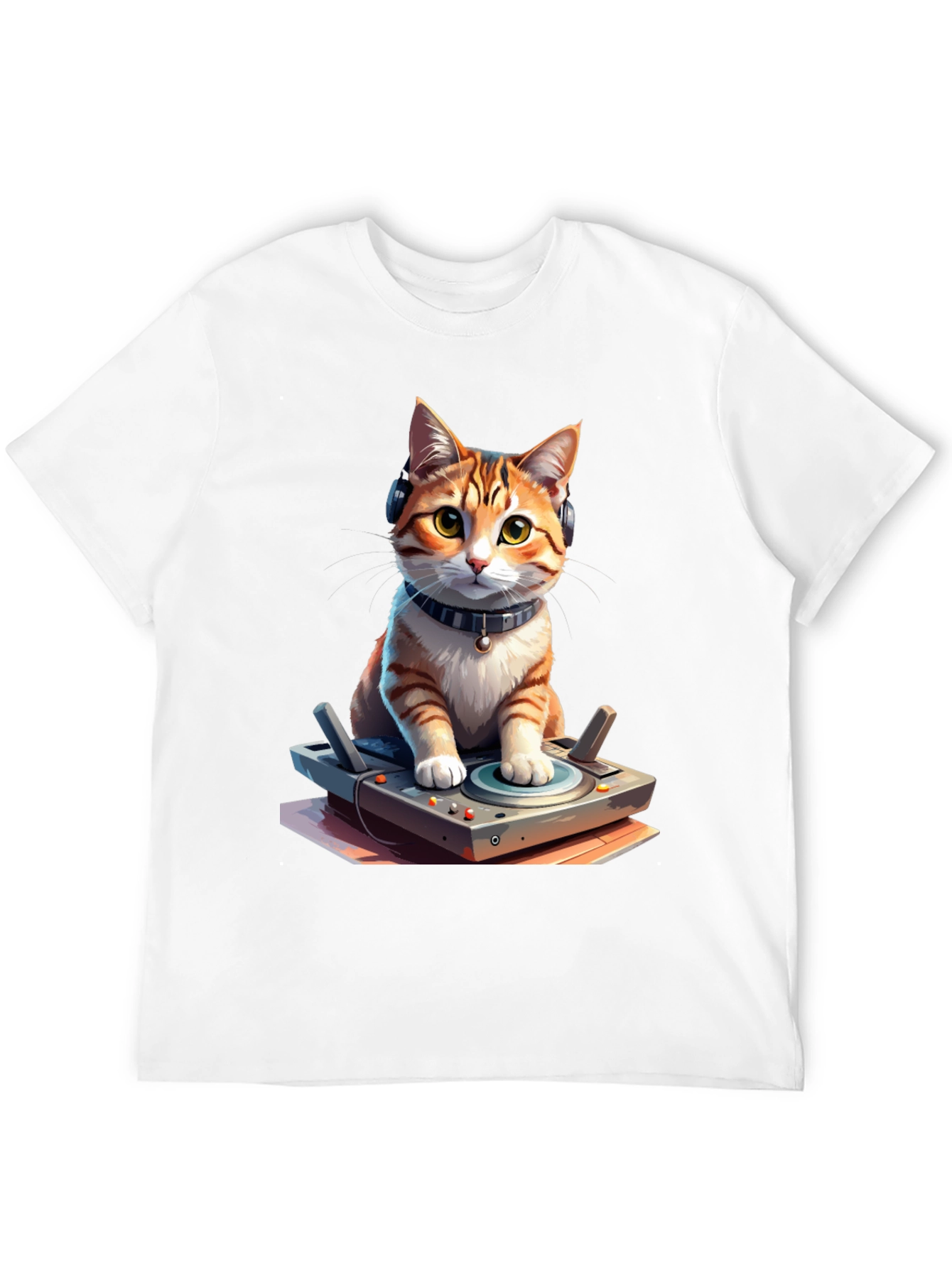 DJ Cat Graphic Tee - Cool & Unique Design