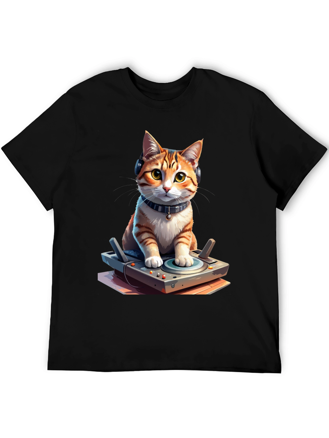 DJ Cat Graphic Tee - Cool & Unique Design