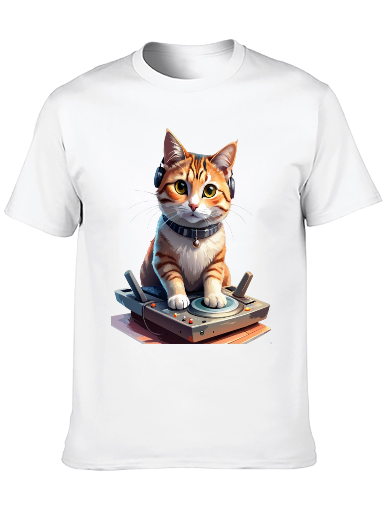 DJ Cat Graphic Tee - Cool & Unique Design