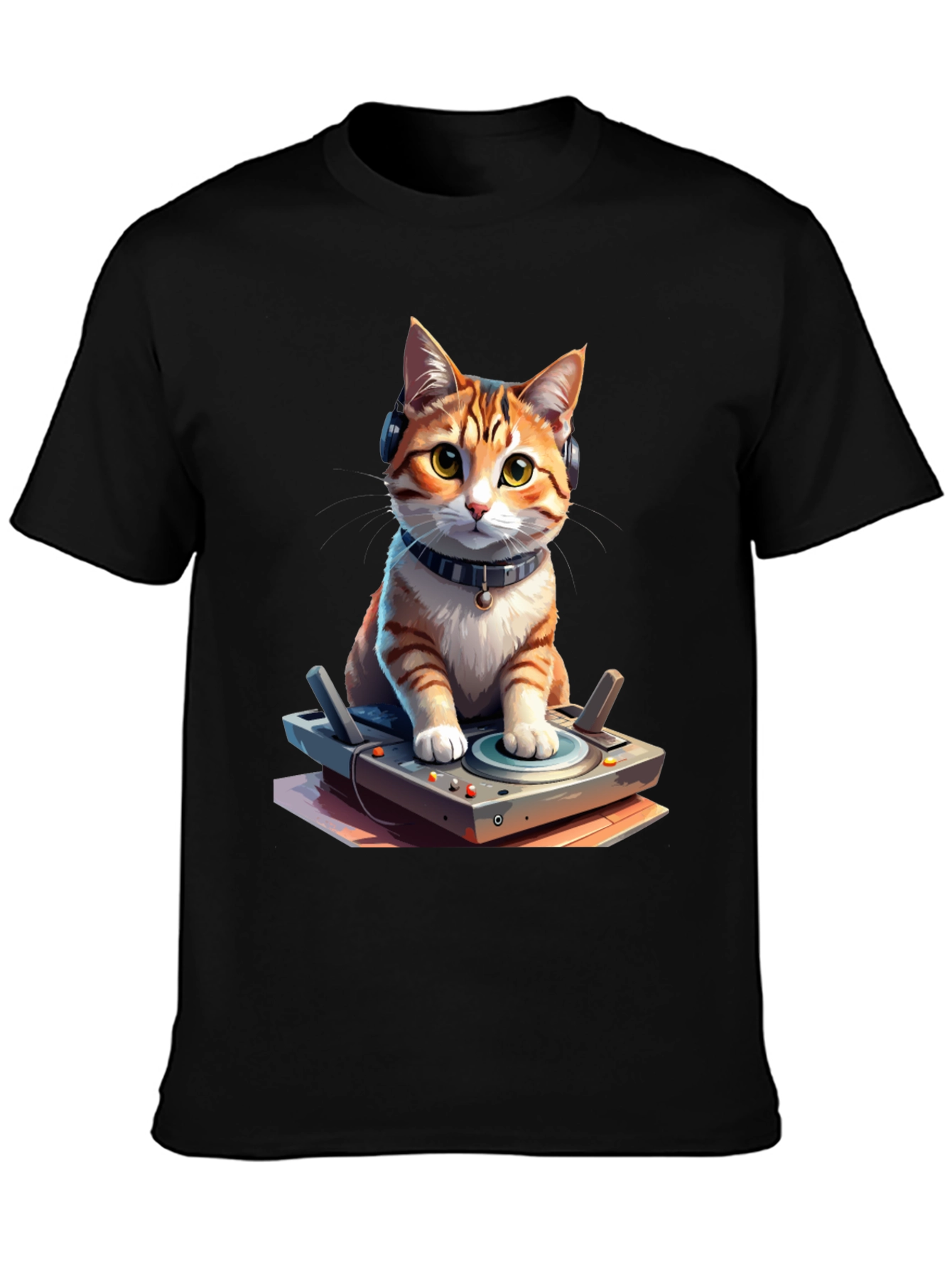 DJ Cat Graphic Tee - Cool & Unique Design