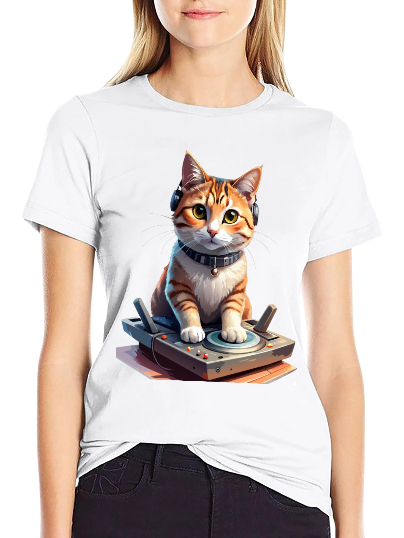 DJ Cat Graphic Tee - Cool & Unique Design