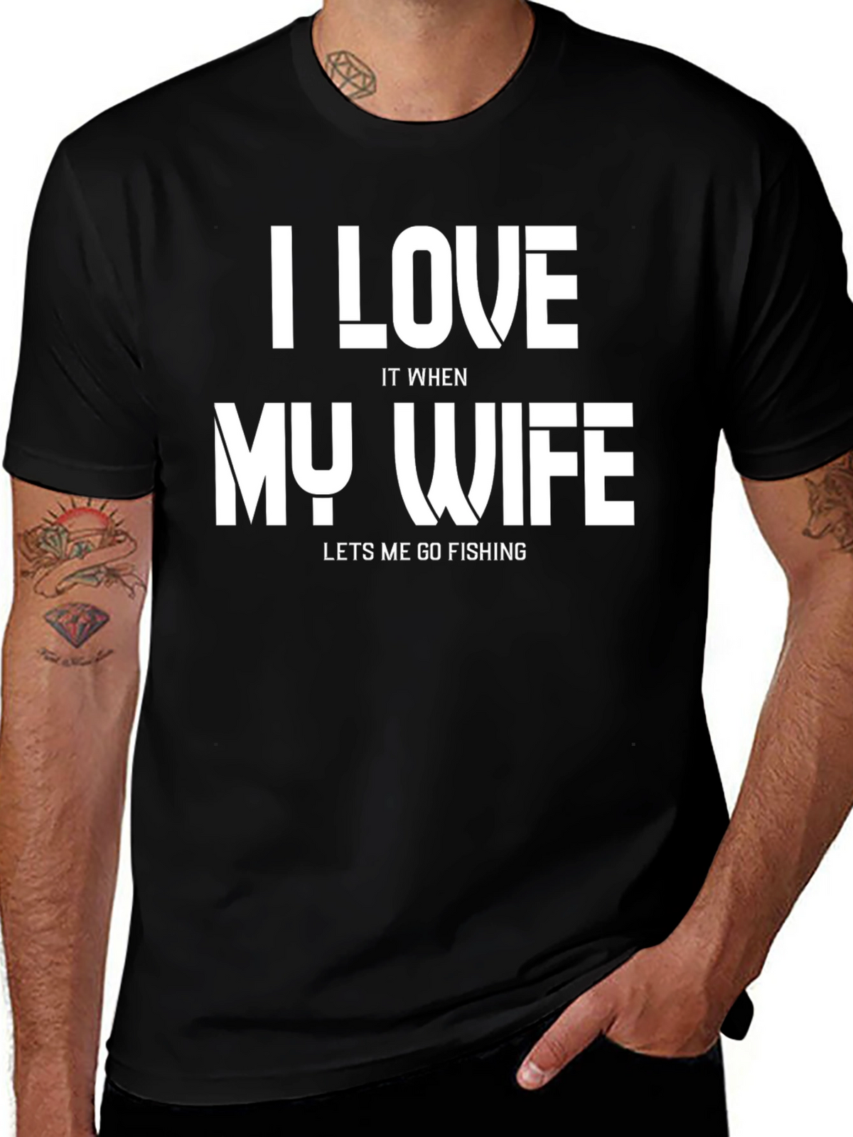 I Love My Wife Fishing Graphic Tee