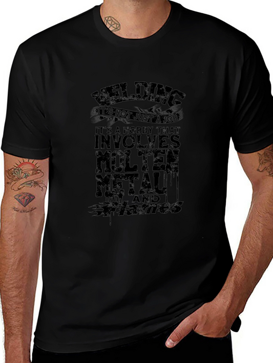 Welding Molten Metal Flames Black T-Shirt