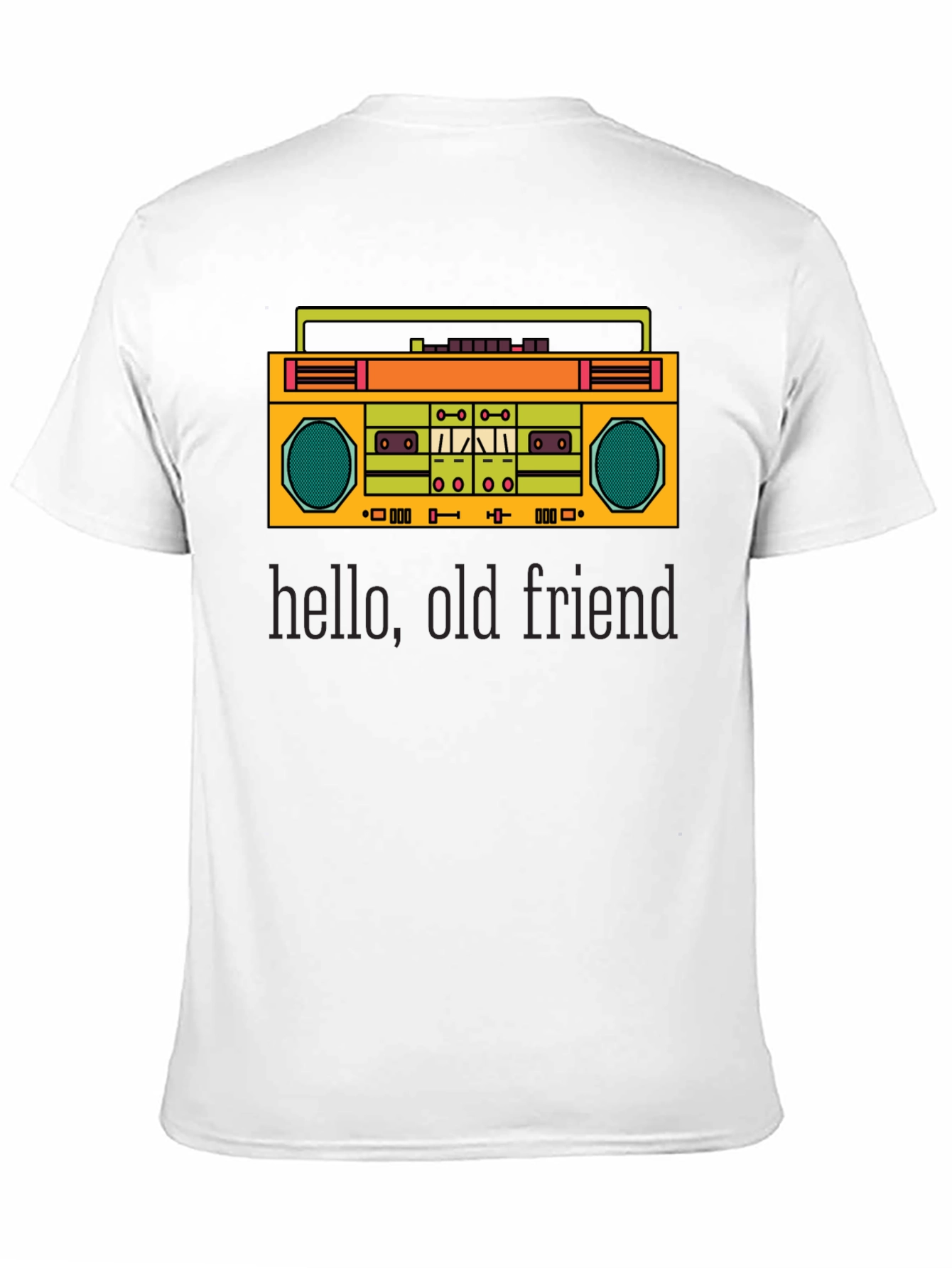 Retro Boombox Graphic Tee - Hello Old Friend
