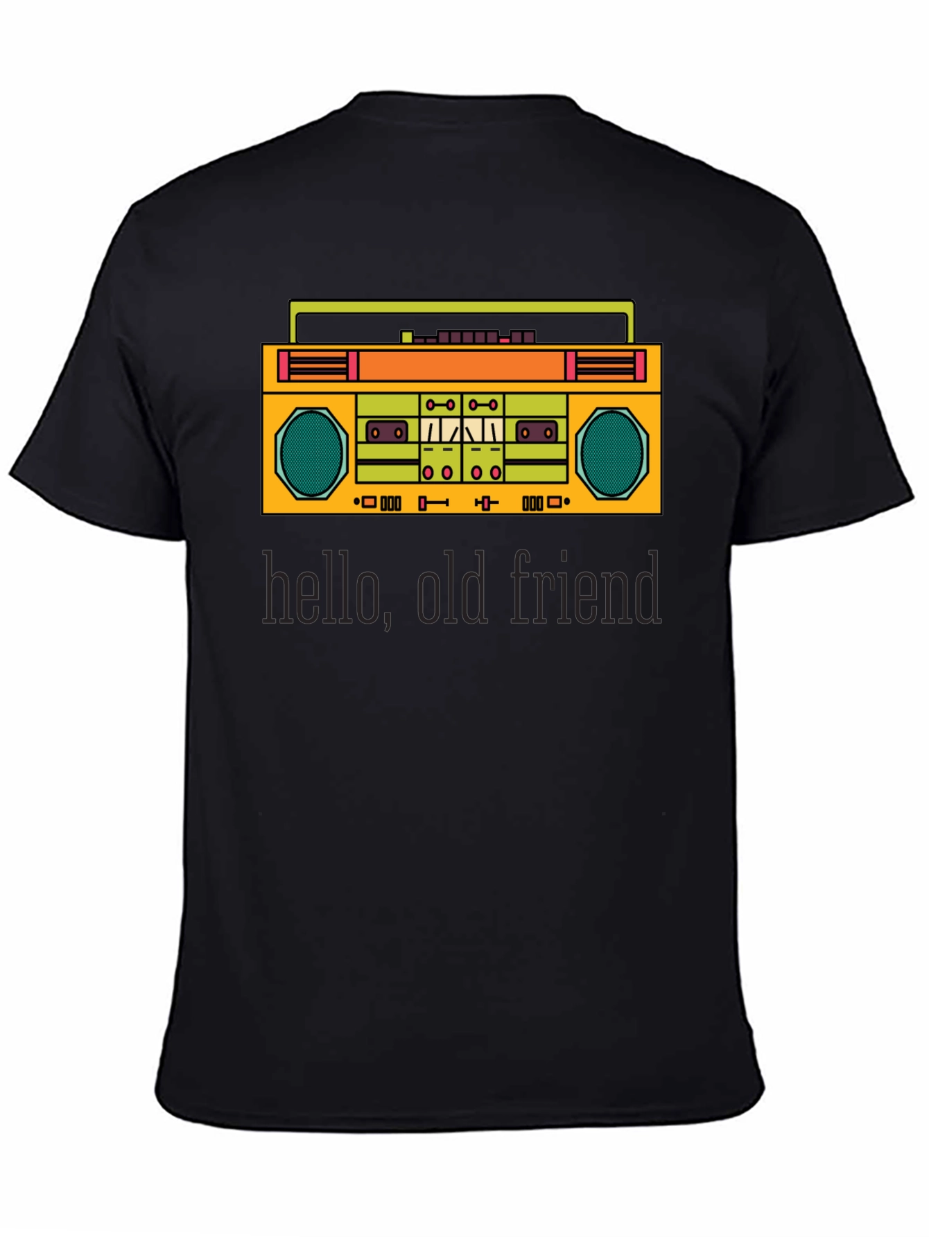 Retro Boombox Graphic Tee - Hello Old Friend