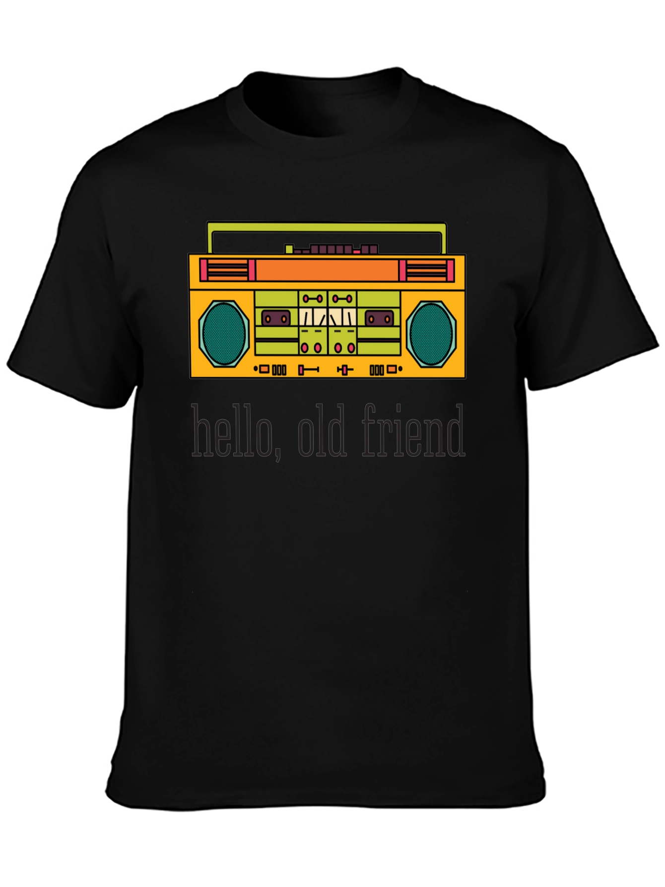 Retro Boombox Graphic Tee - Hello Old Friend
