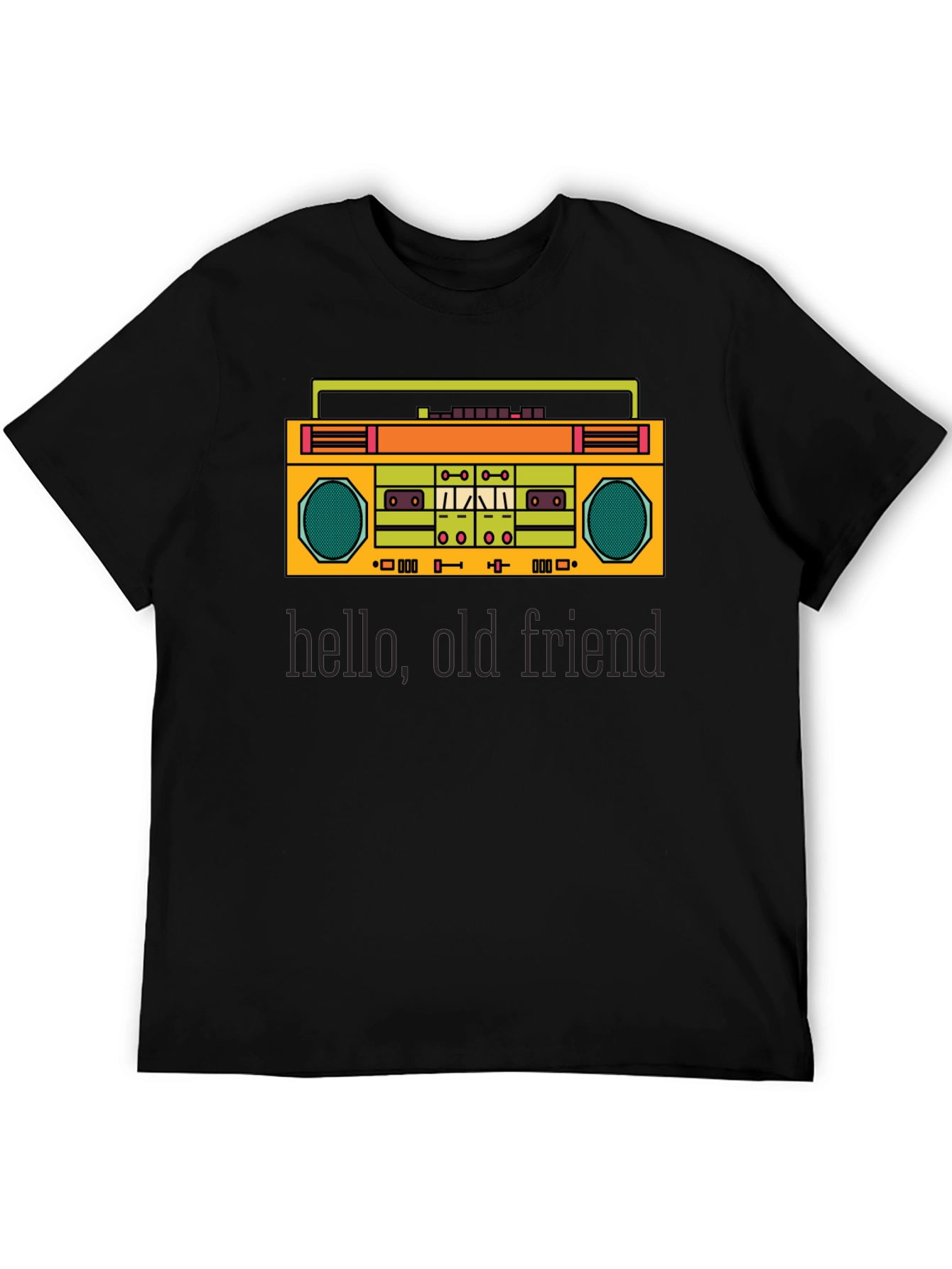 Retro Boombox Graphic Tee - Hello Old Friend