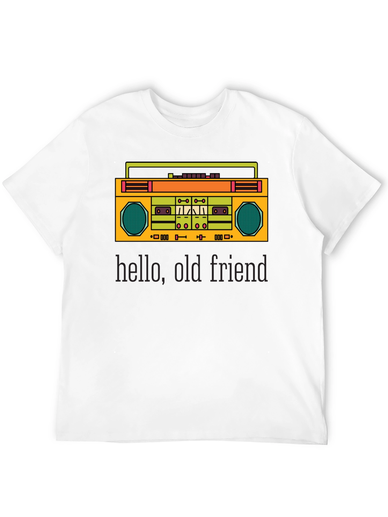 Retro Boombox Graphic Tee - Hello Old Friend
