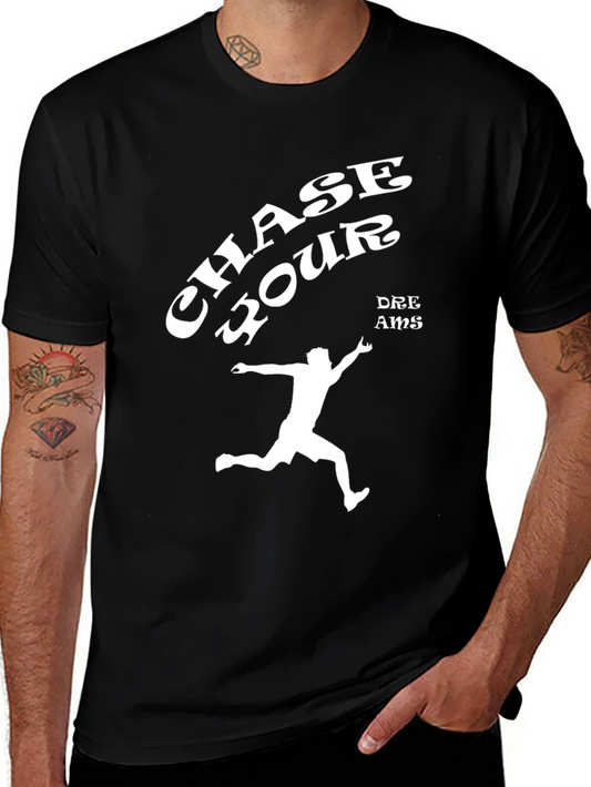 Chase Your Dreams Black Graphic T-Shirt