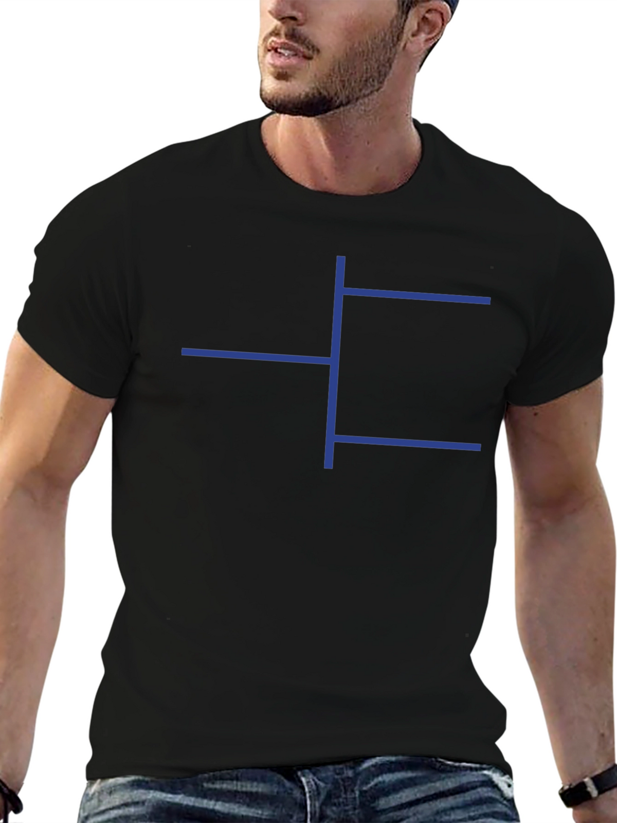 Geometric Print Black T-Shirt - Modern Casual Tee