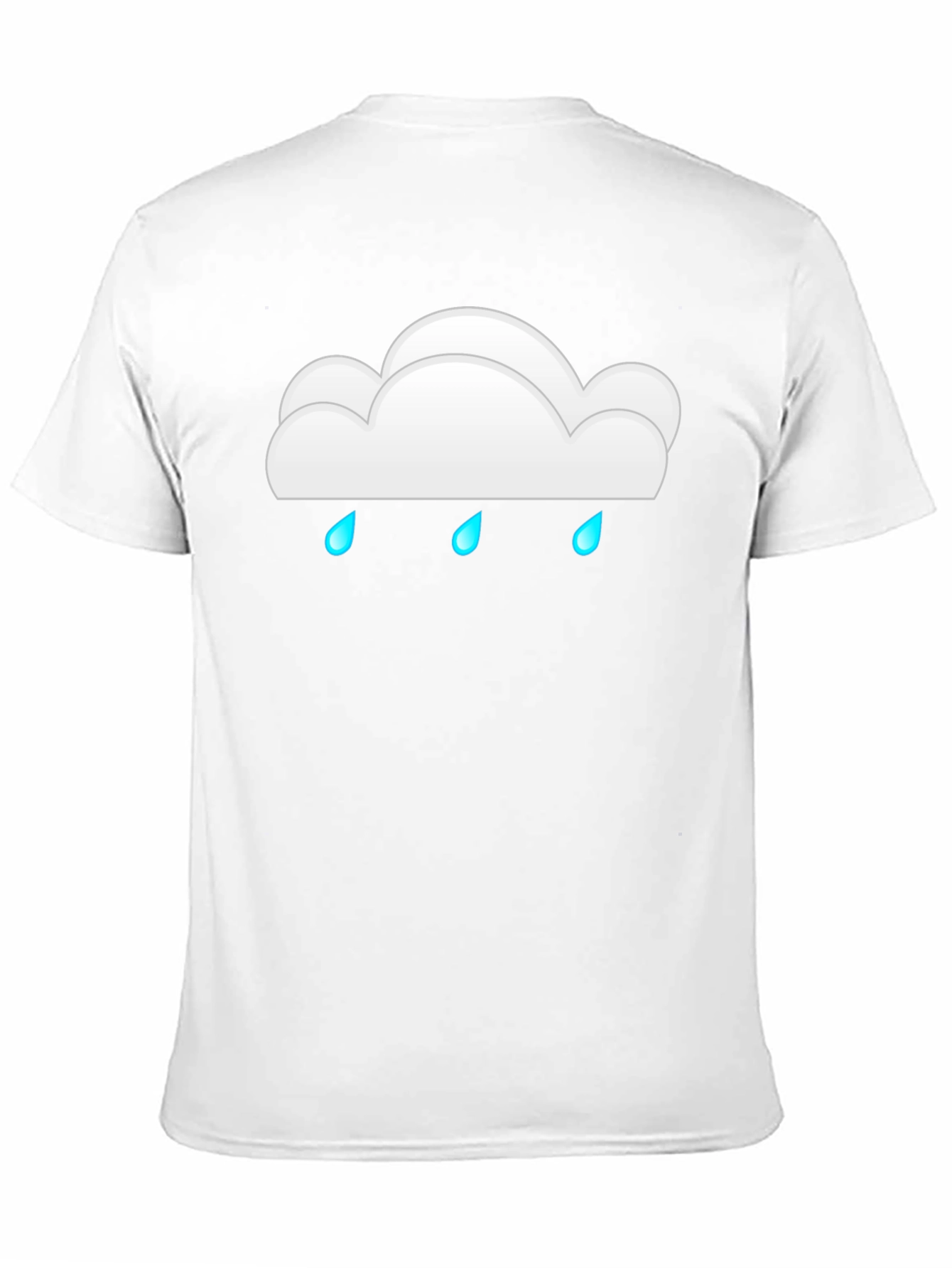 Cloud Raindrop Graphic Print Black T-Shirt