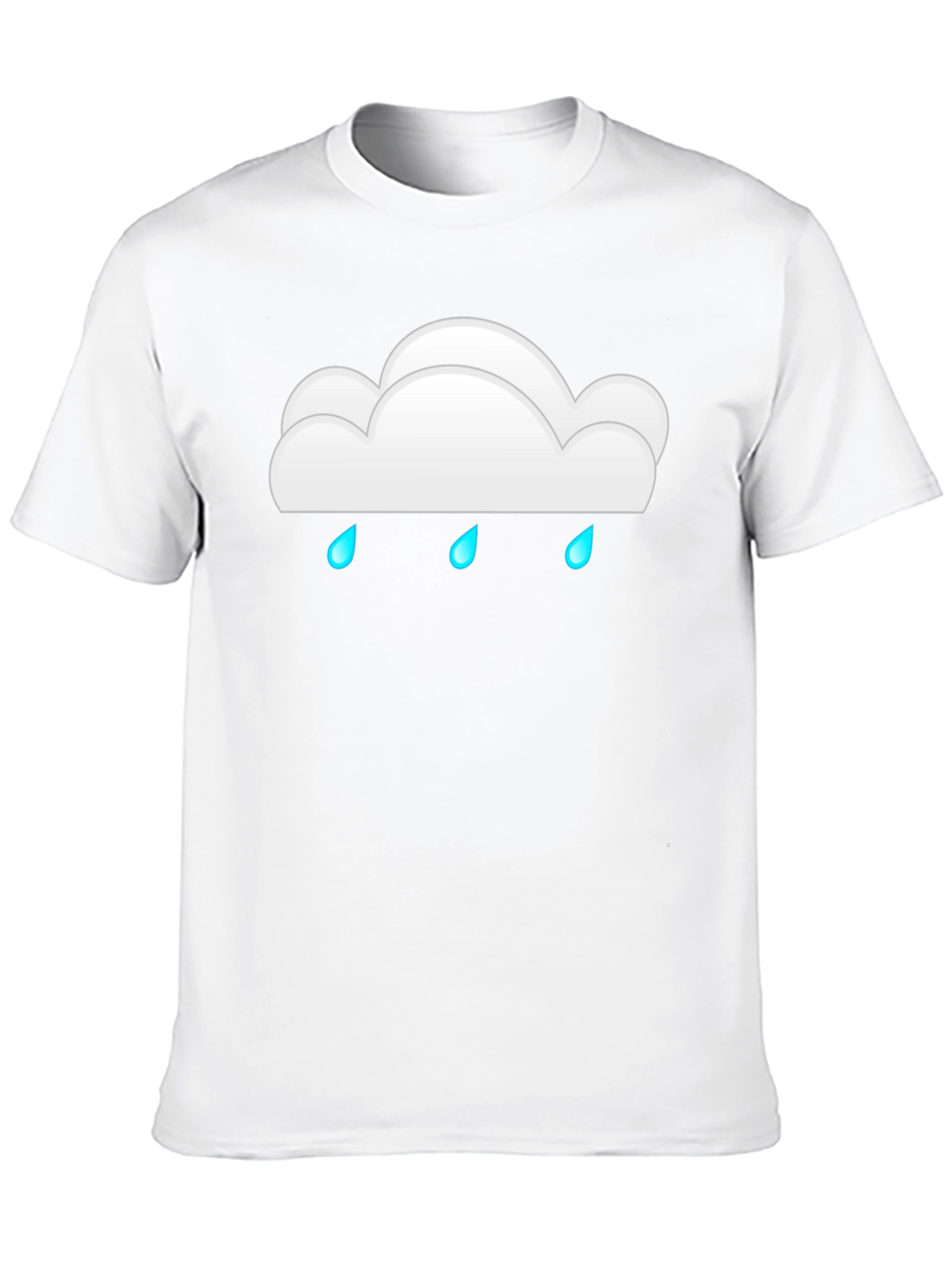 Cloud Raindrop Graphic Print Black T-Shirt