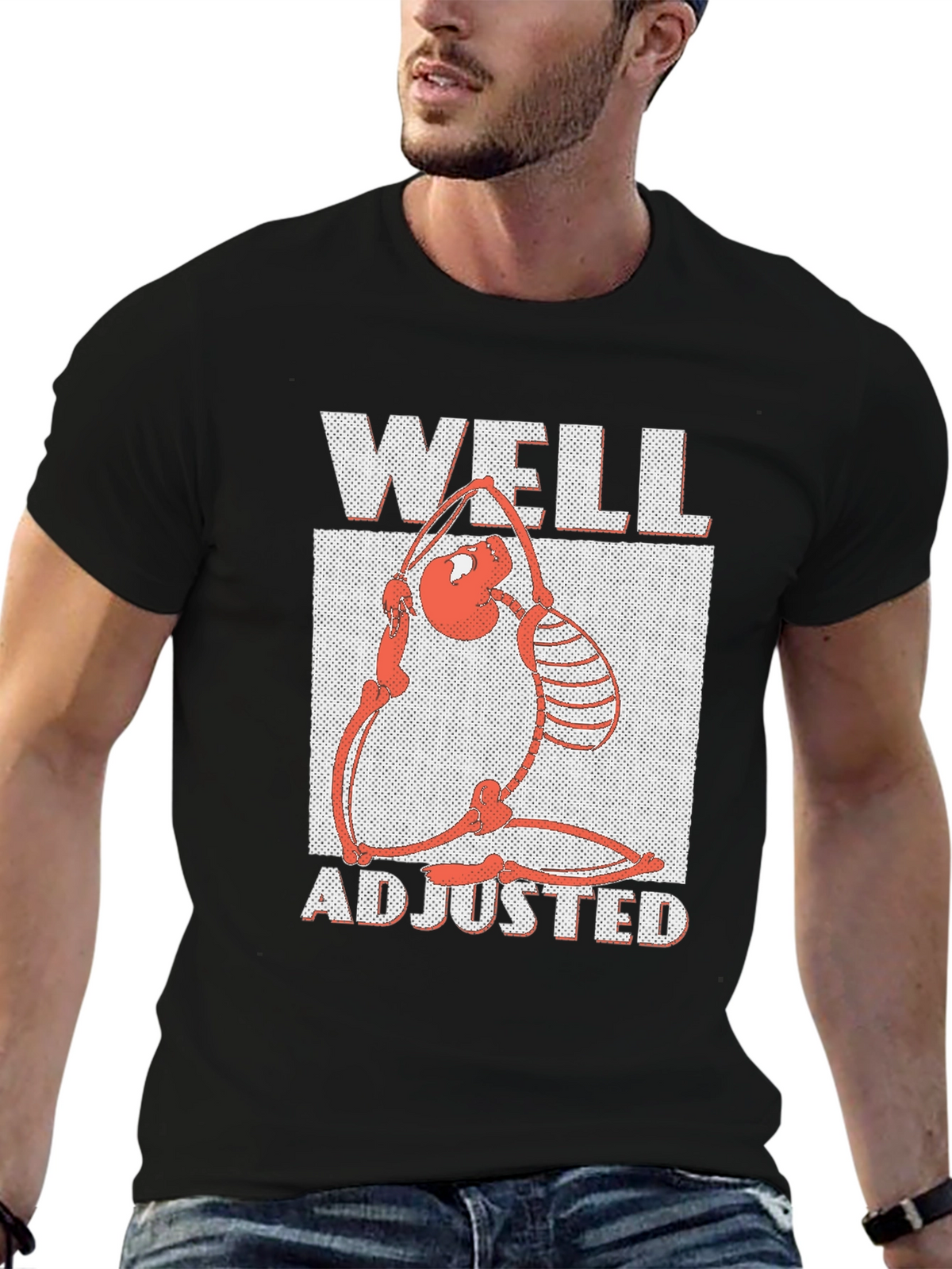 Well Adjusted Graphic Tee - Funny Skeleton Yoga Shirt