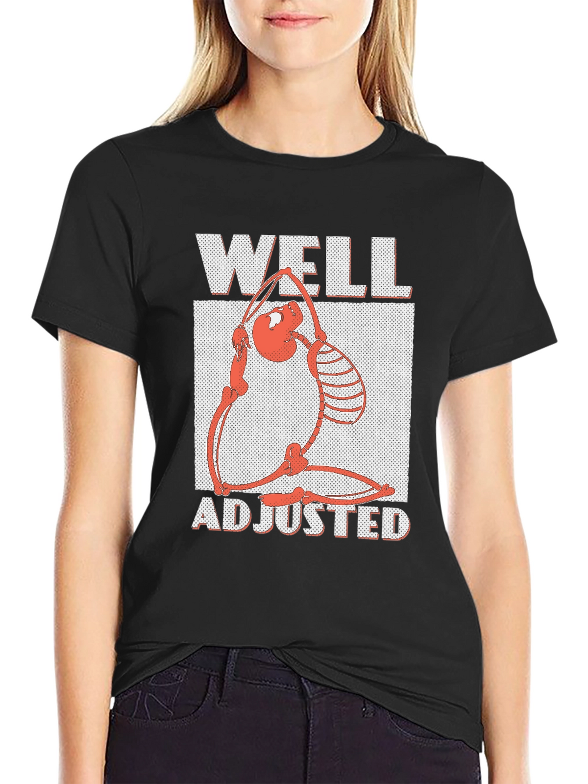 Well Adjusted Graphic Tee - Funny Skeleton Yoga Shirt