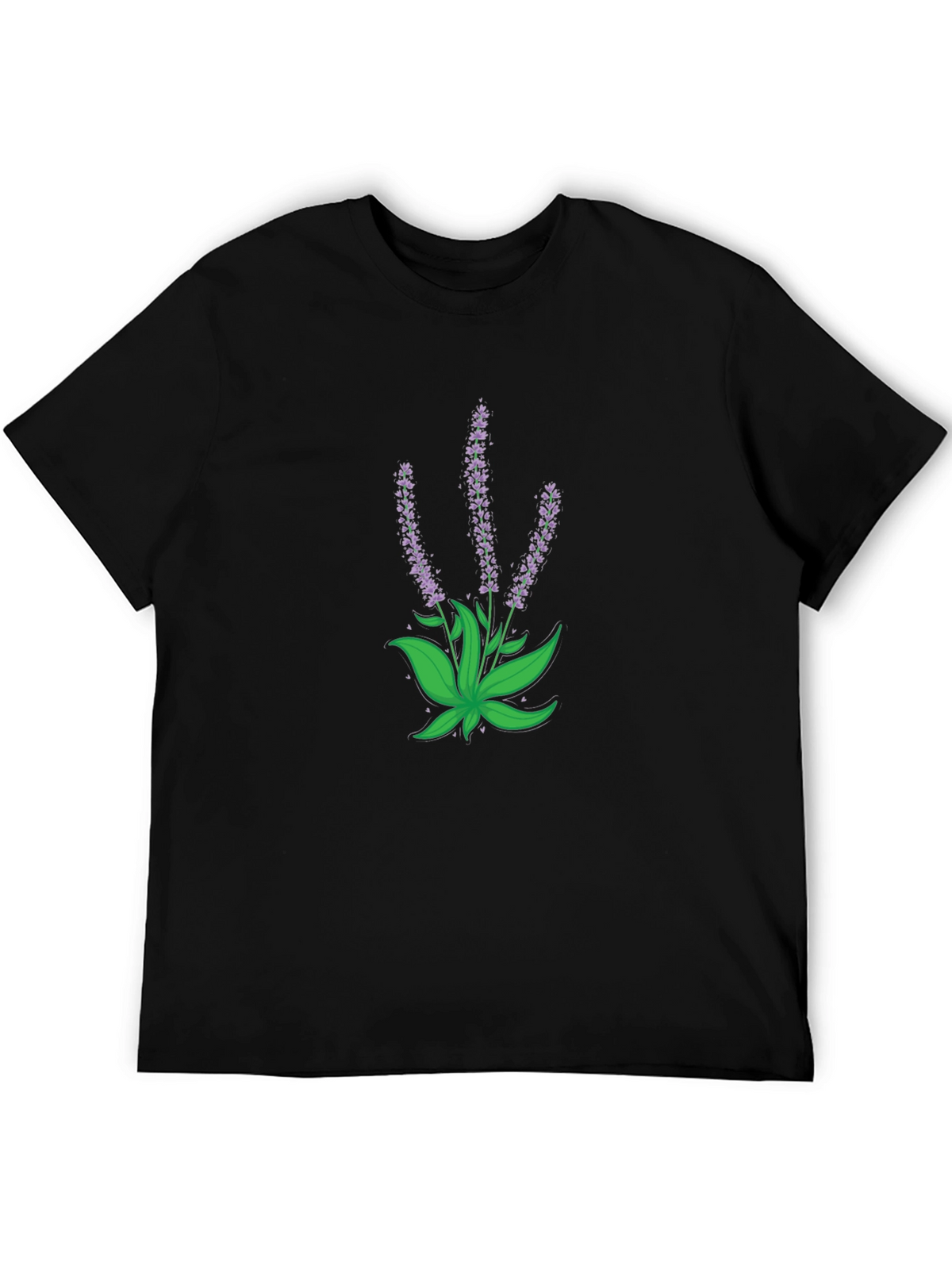 Lavender Graphic Black T-Shirt