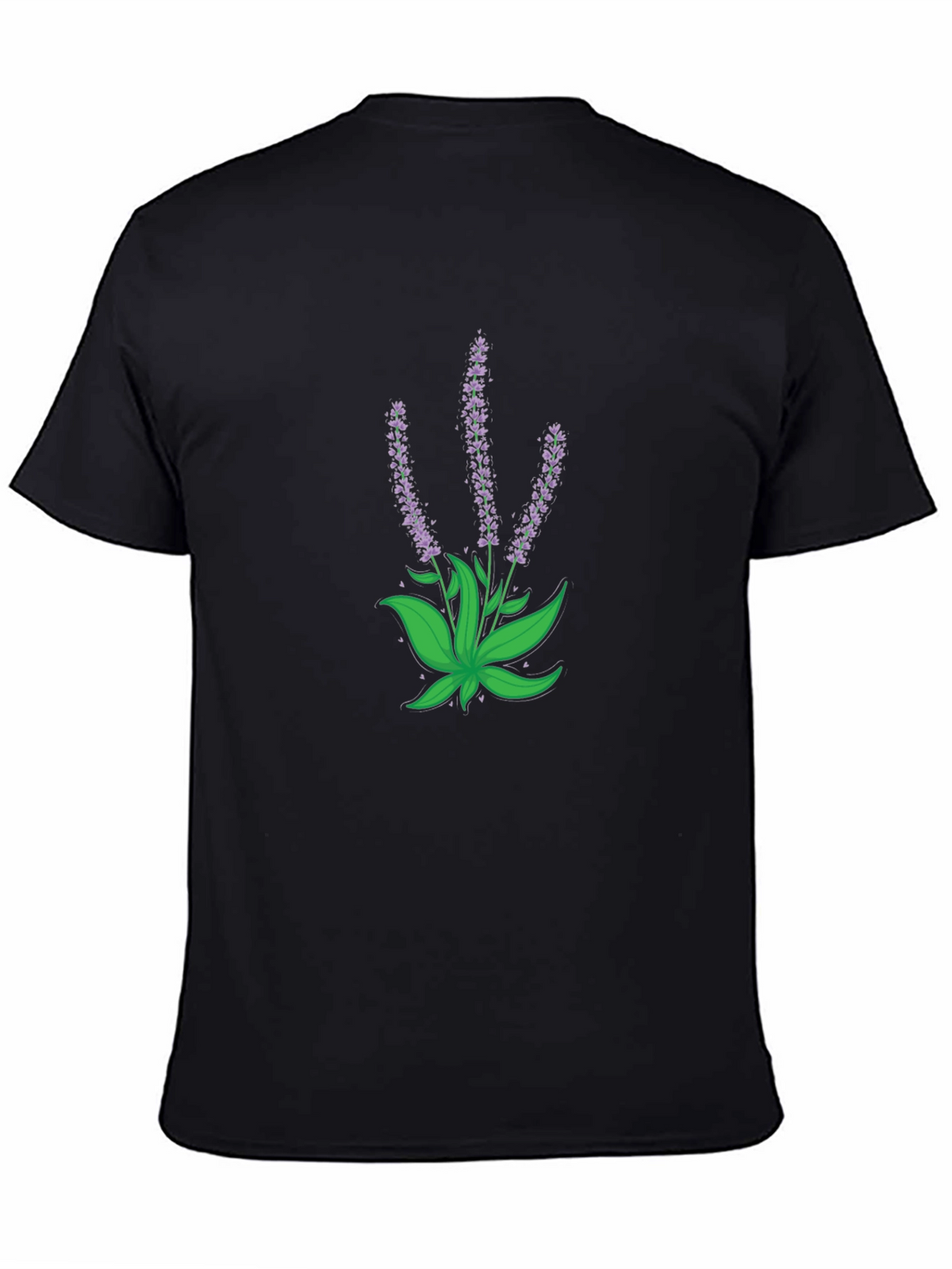 Lavender Graphic Black T-Shirt