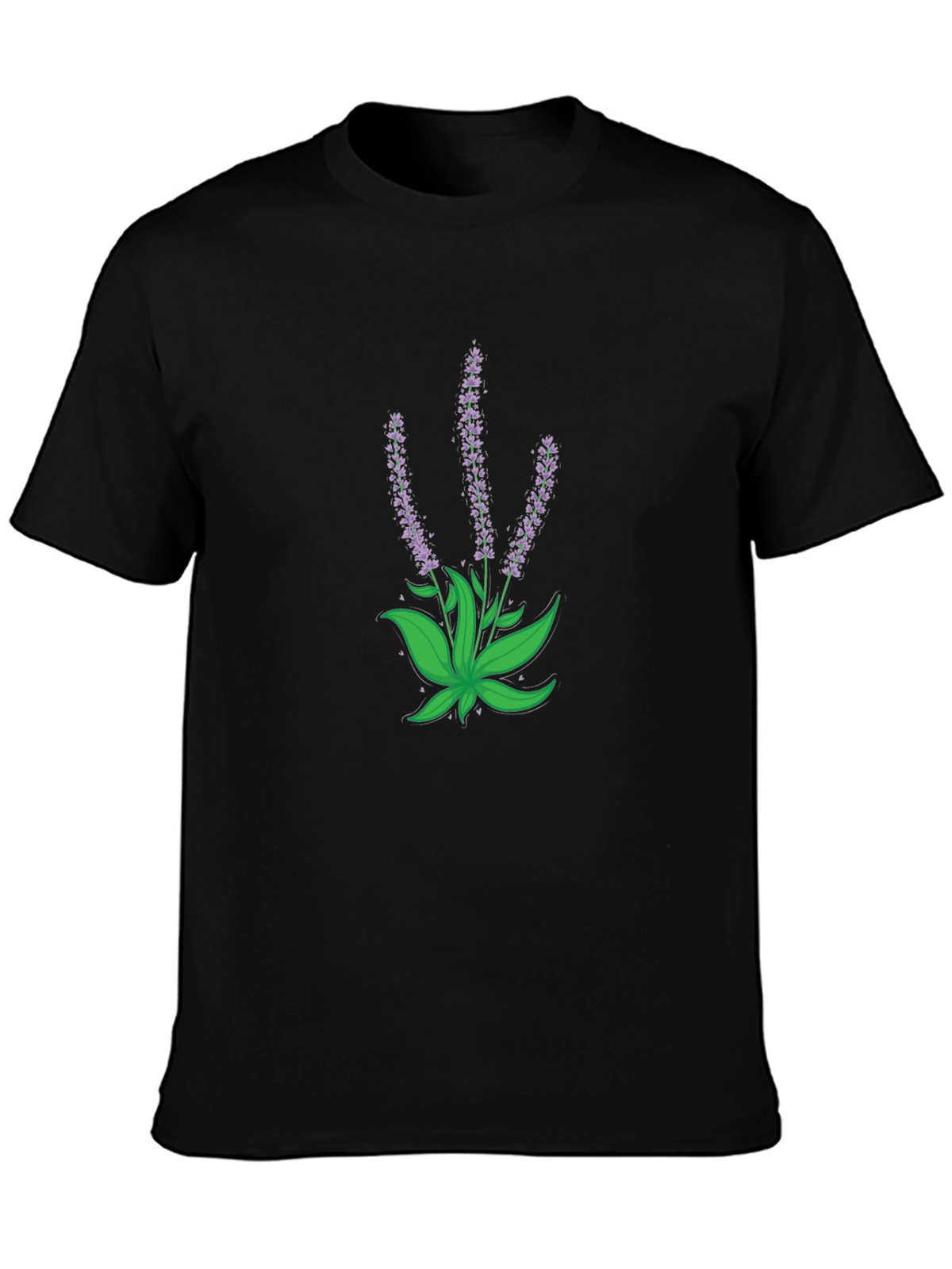 Lavender Graphic Black T-Shirt