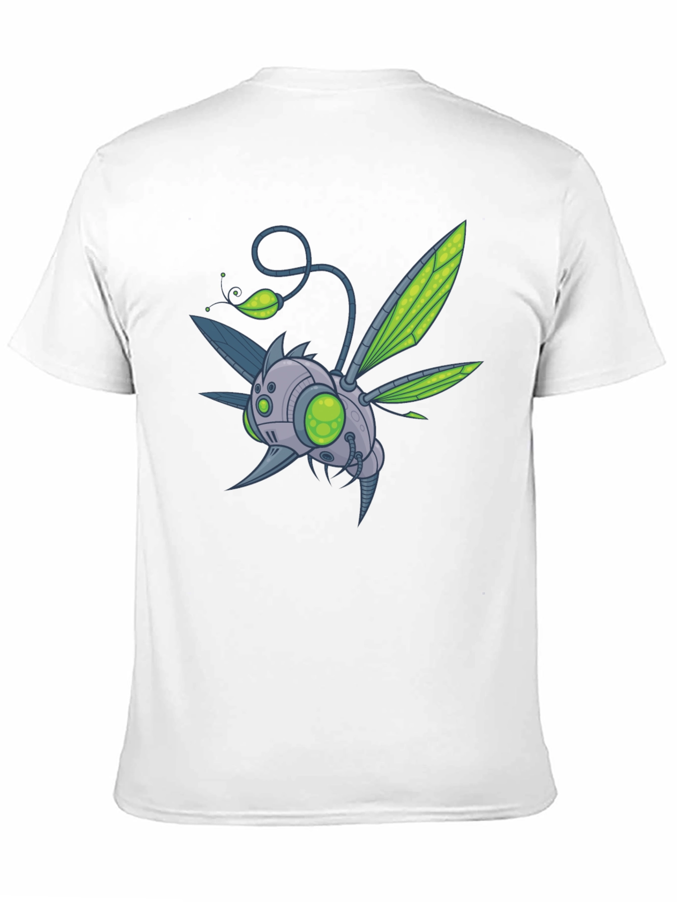 Robot Bug Graphic Print T-Shirt - Modern Style