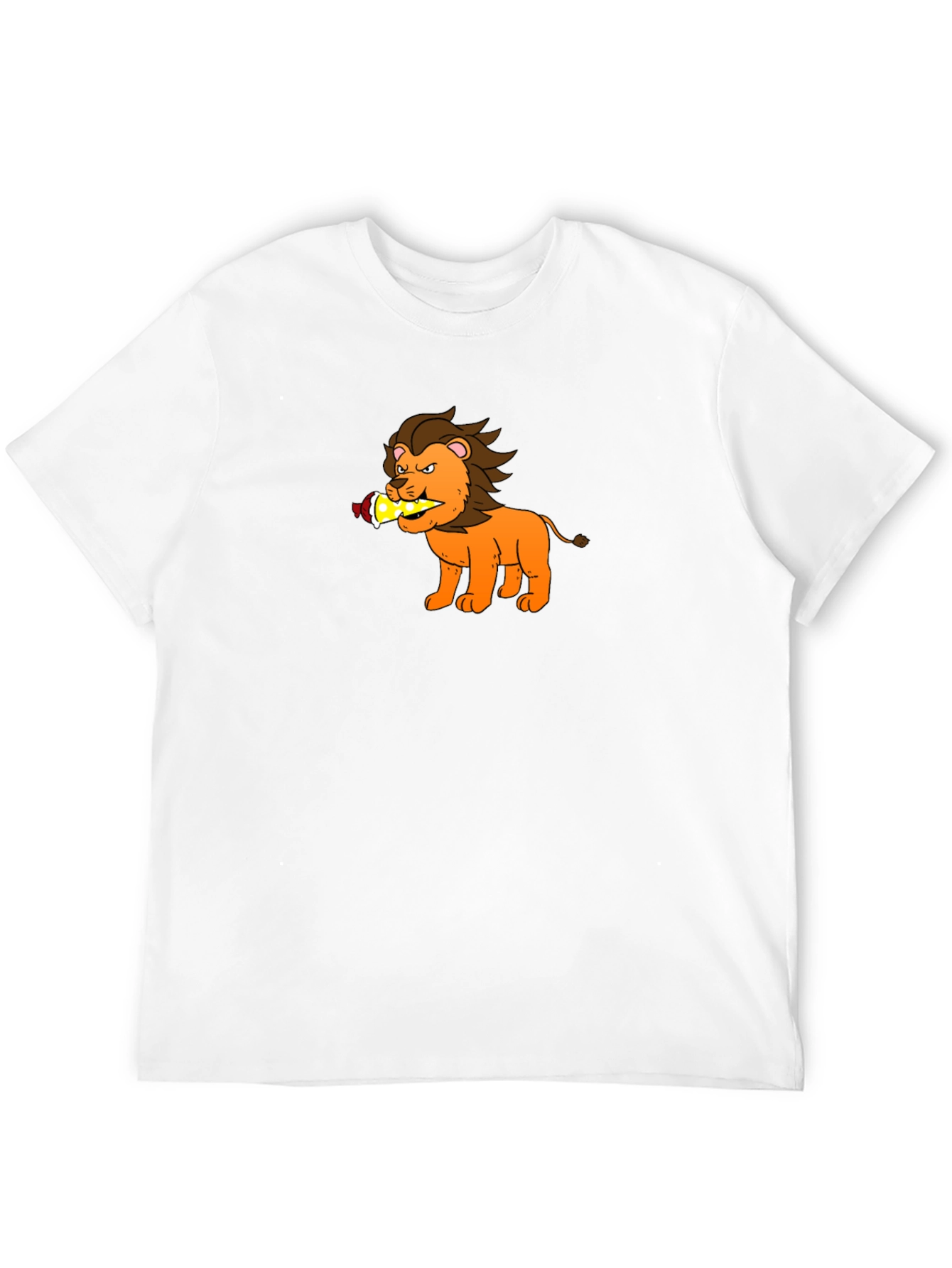 Cartoon Lion T-Shirt - Black Cotton Tee