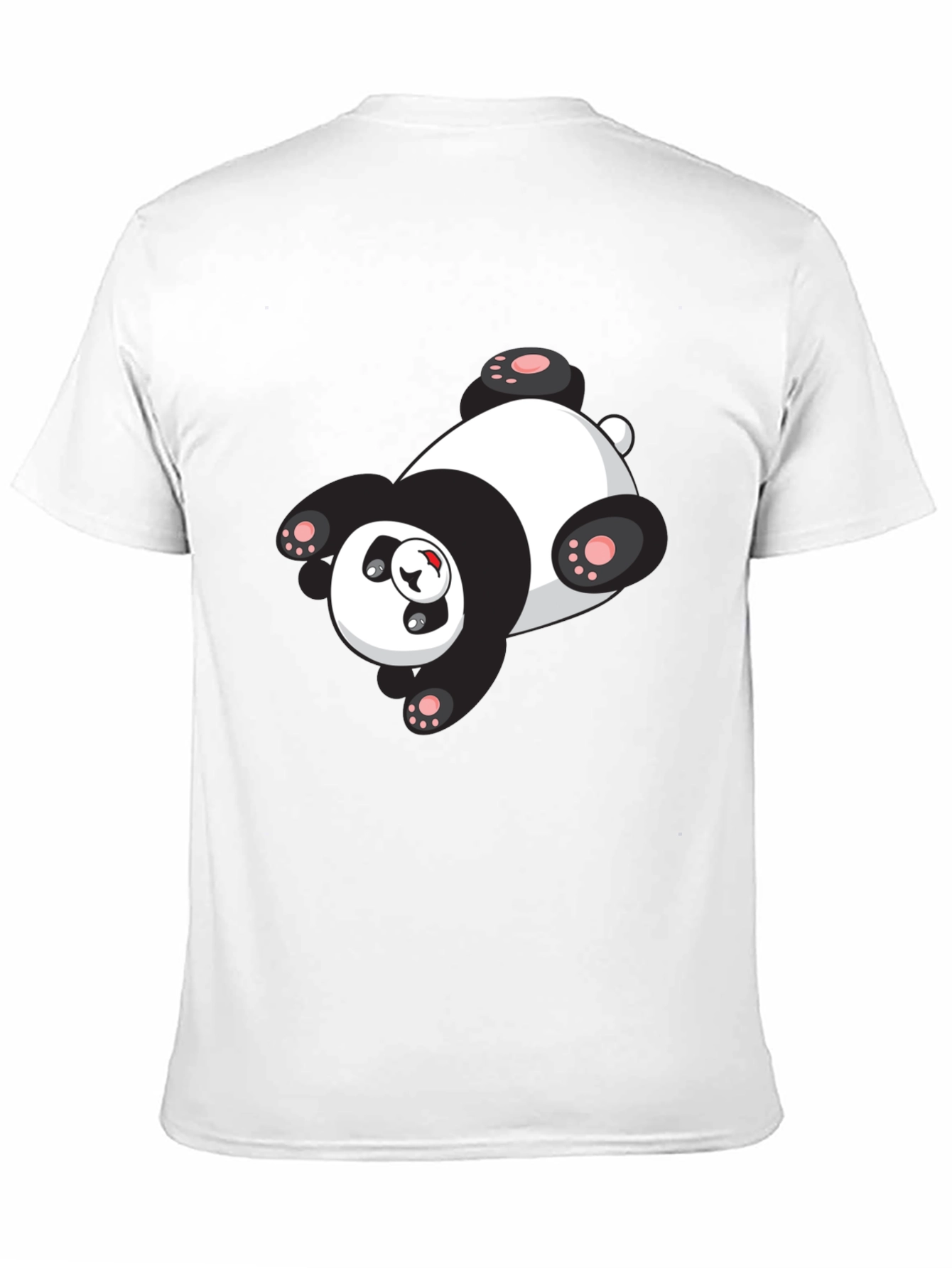 Cute Panda Graphic Tee - Black Cotton T-Shirt
