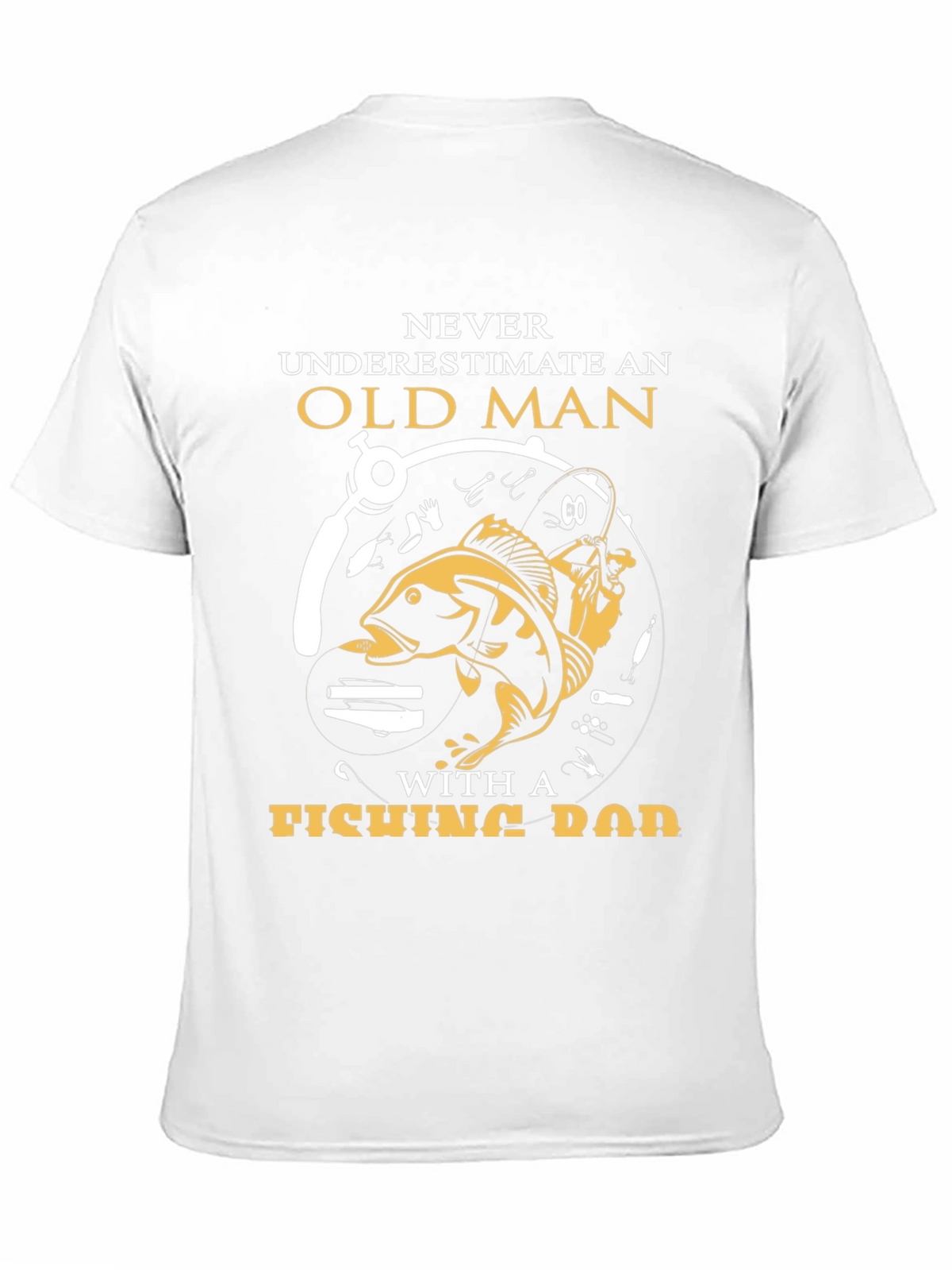 Never Underestimate Old Man Fishing Rod T-Shirt