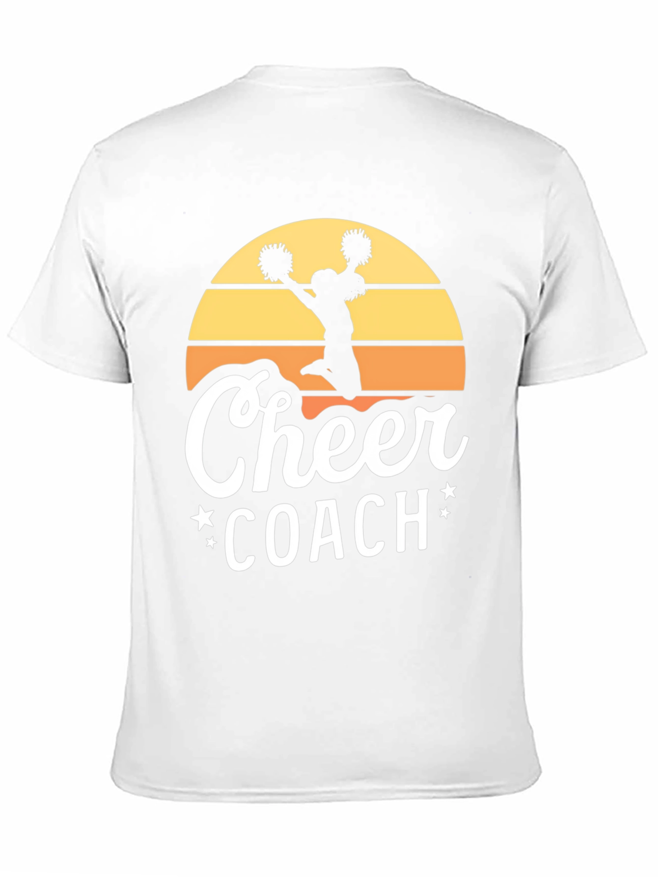 Cheer Coach Graphic Tee - Retro Sunset Design