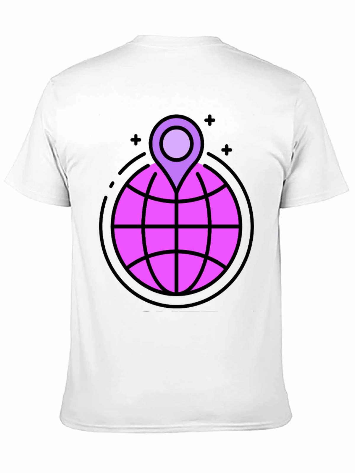 Globe & Location Pin Graphic Black T-Shirt