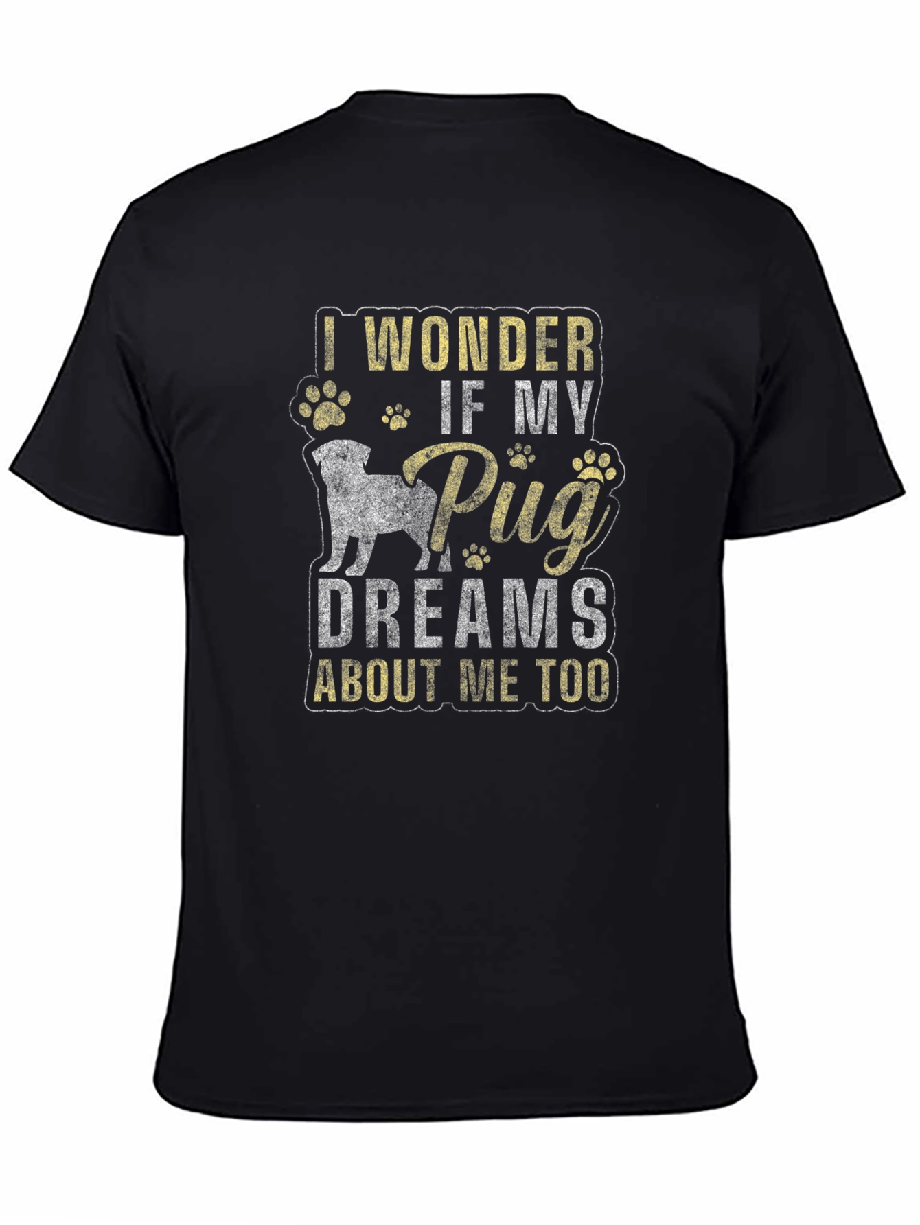 Pug Dreams T-Shirt - Black Cotton Tee