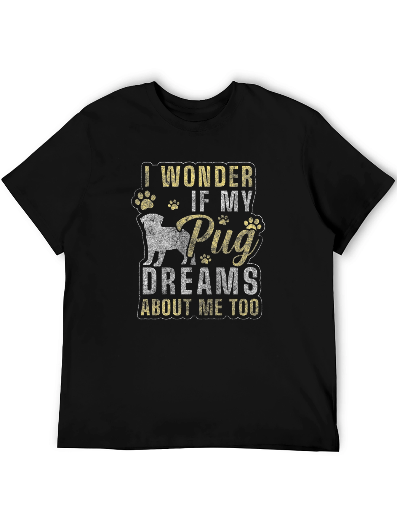Pug Dreams T-Shirt - Black Cotton Tee