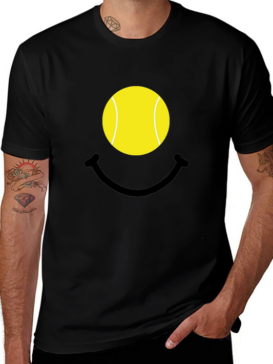 Tennis Ball Smiley Face Graphic T-Shirt
