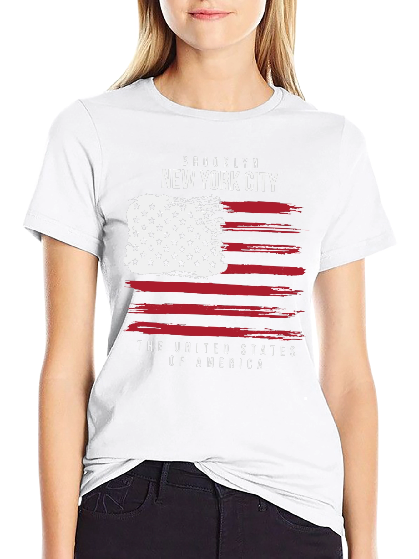 Brooklyn New York City Patriotic USA Flag T-Shirt