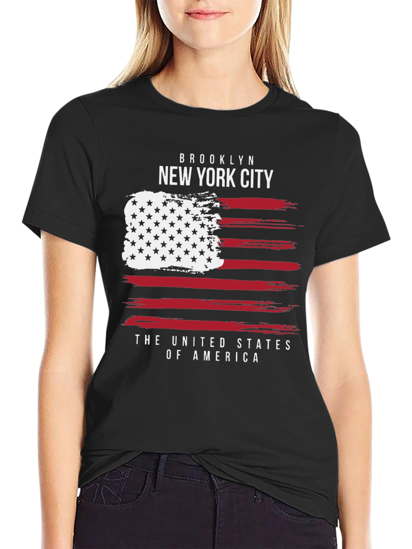 Brooklyn New York City Patriotic USA Flag T-Shirt