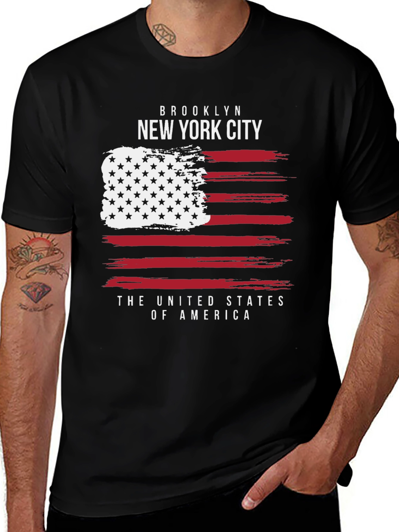 Brooklyn New York City Patriotic USA Flag T-Shirt