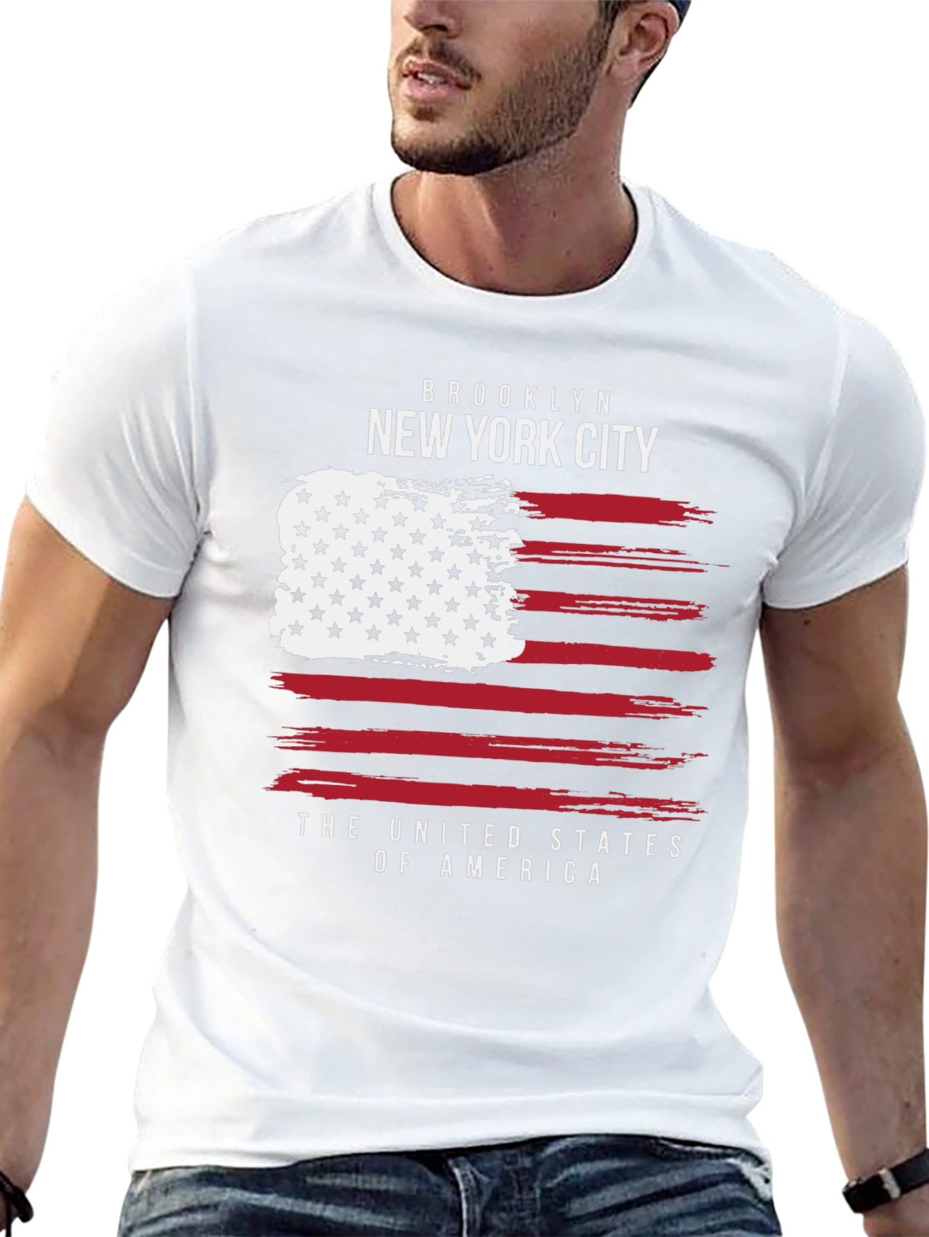 Brooklyn New York City Patriotic USA Flag T-Shirt