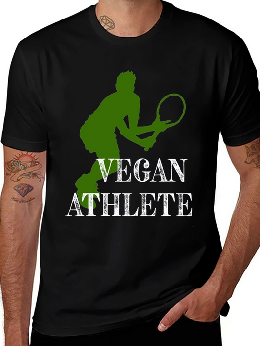 Vegan Athlete T-Shirt - Tennis Player Silhouette