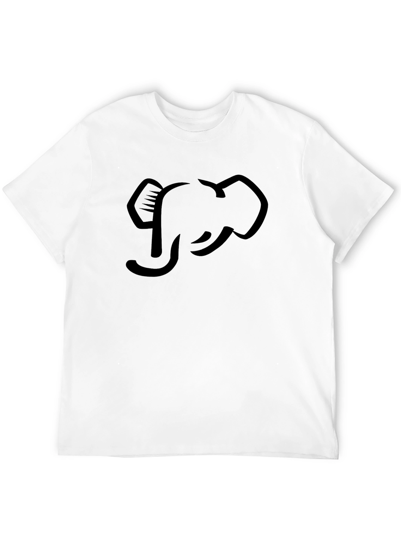 Elephant Graphic Print Black T-Shirt