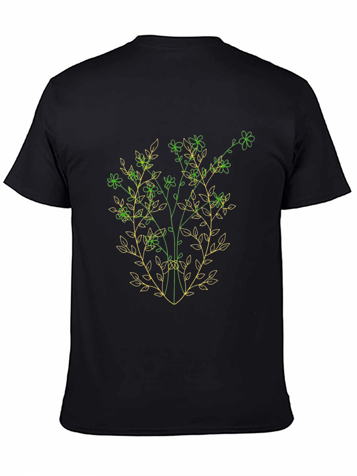Botanical Sketch Black T-Shirt