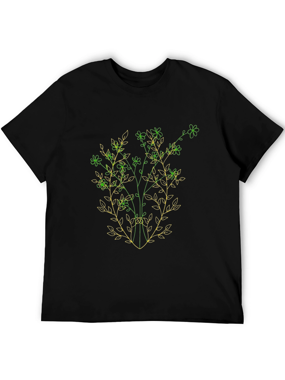 Botanical Sketch Black T-Shirt