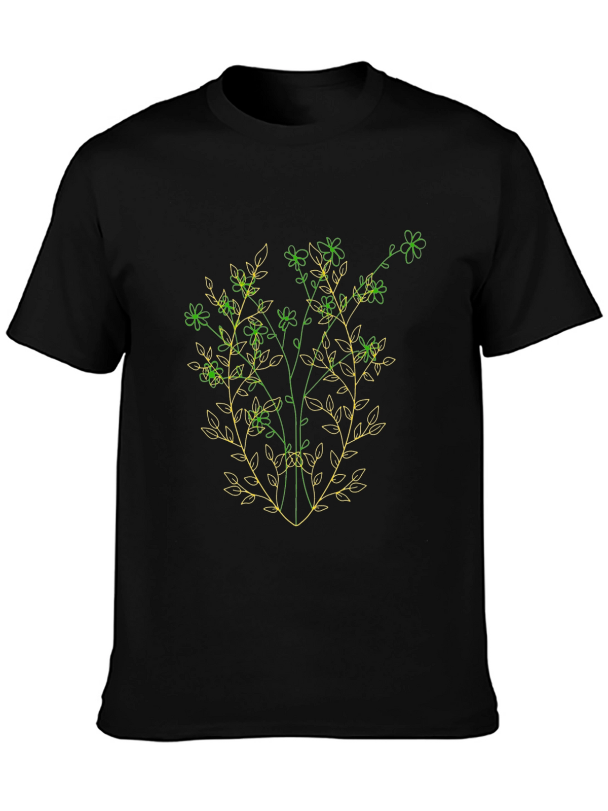 Botanical Sketch Black T-Shirt