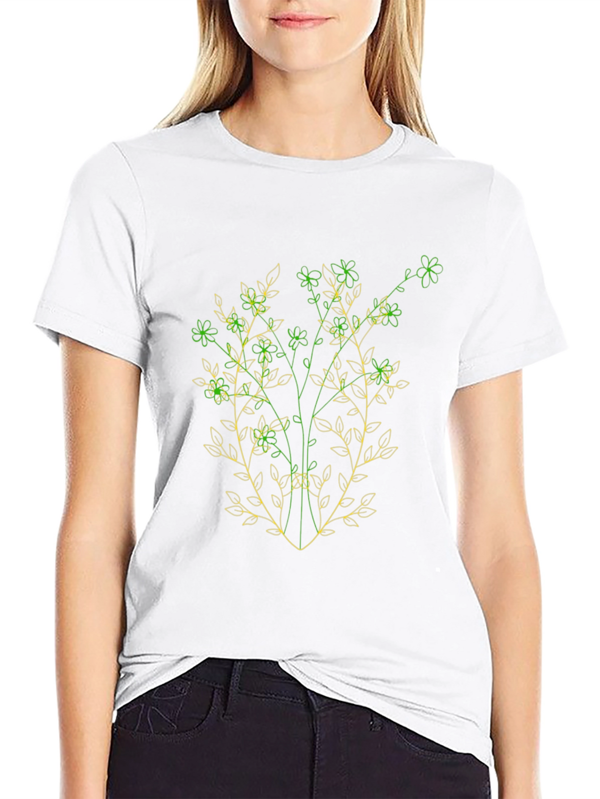 Botanical Sketch Black T-Shirt